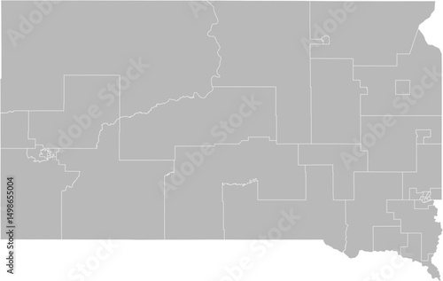 South Dakota state senate districts vector map (Web Mercator projection, PPT-compatible & fully editable)