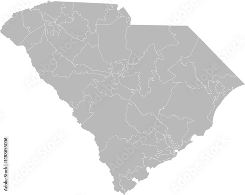 South Carolina state senate districts vector map (Web Mercator projection, PPT-compatible & fully editable)