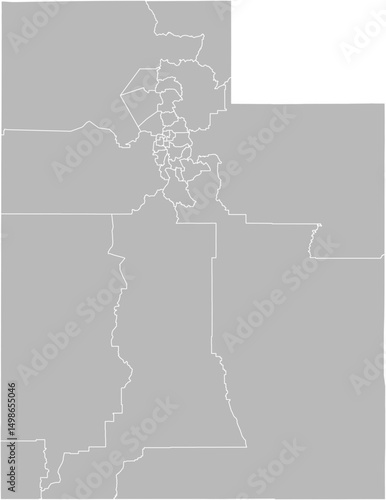 Utah state senate districts vector map (Web Mercator projection, PPT-compatible & fully editable)