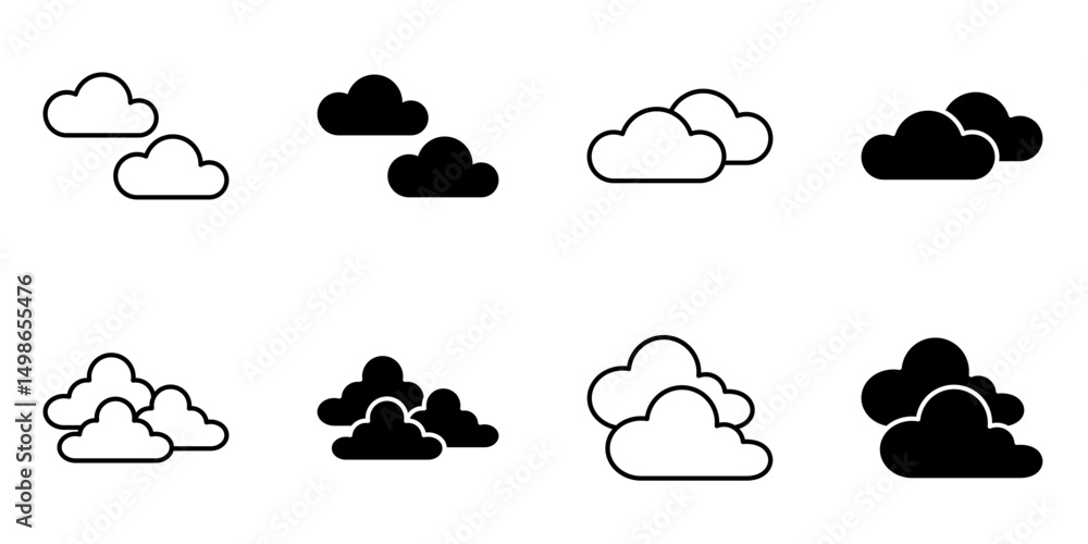 Cloudy, weather, clouds icon set Cloudy, weather, clouds icon set