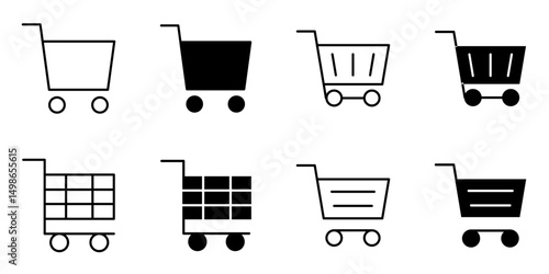 shopping cart, payout, market icon set