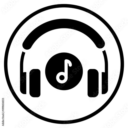 headphones glyph icon
