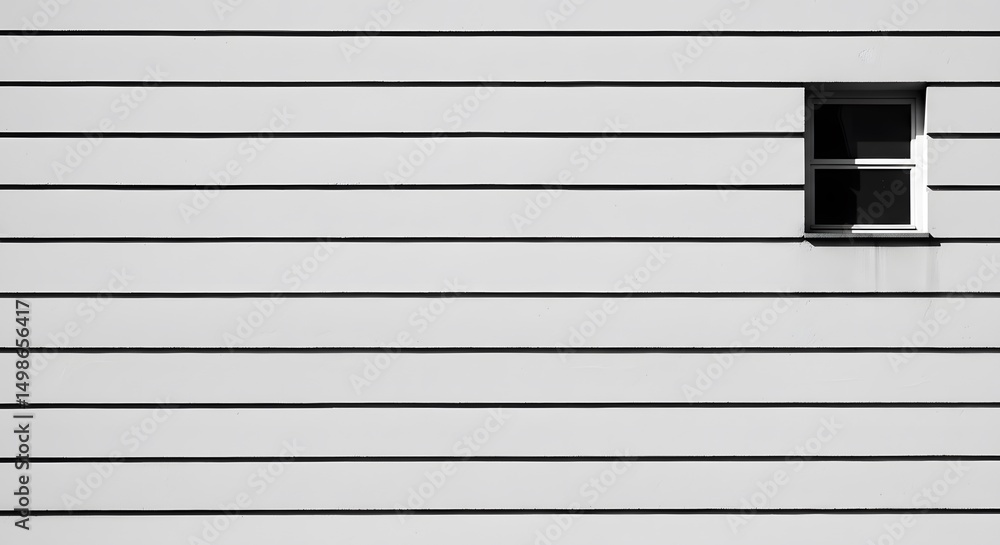 Fototapeta premium Window on Horizontal Siding Wall
