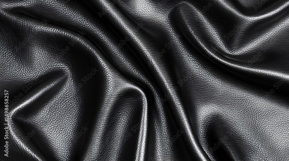 Obraz premium Elegant Black Leather Texture Background for Fashion and Design Projects
