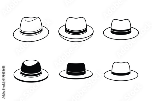 classic homburg hat front view silhouette