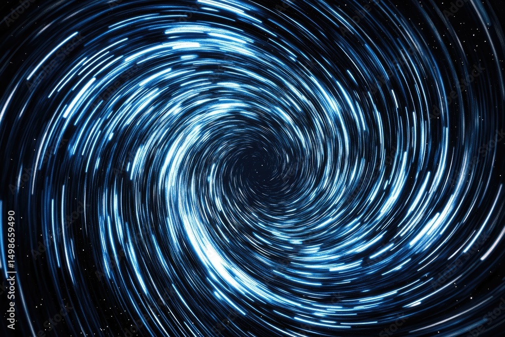 Abstract swirling vortex of light trails in dark space Abstract swirling vortex of light trails in dark space