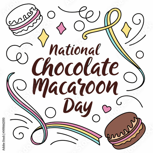 NATIONAL CHOCOLATE MACAROON DAY vector illustration