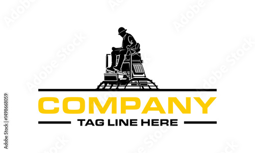 riding trowel machine, concret logo vector