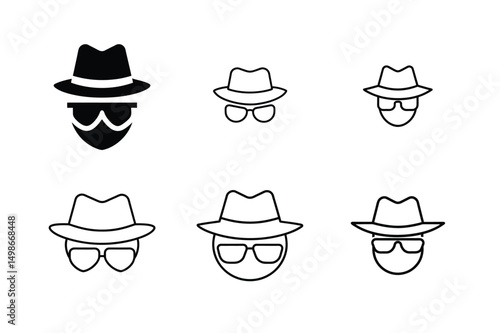 detective disguise icon sunglasses hat mysterio