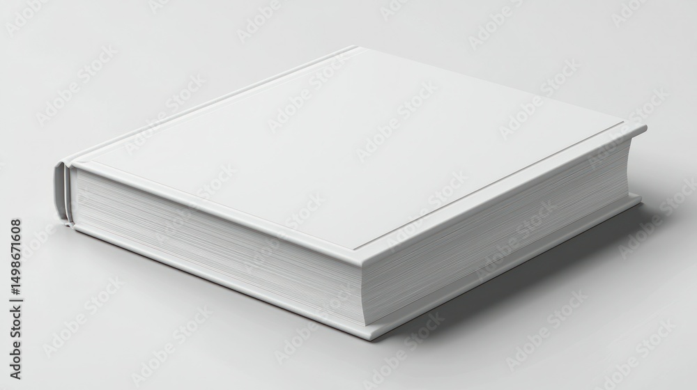 Blank white book, square, solid, on plain surface Blank white book, square, solid, on plain surface