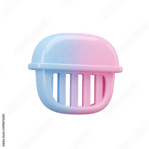 Cute pastel-colored baby crib with rounded edges and a modern design for nursery rooms