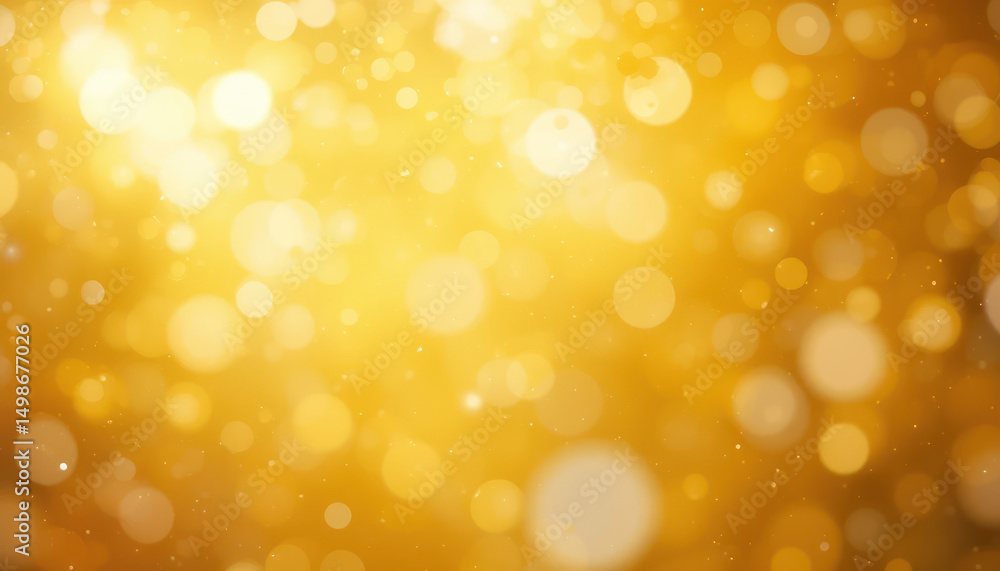 Golden Autumn Leaves Background with Bokeh Lights Golden Autumn Leaves Background with Bokeh Lights