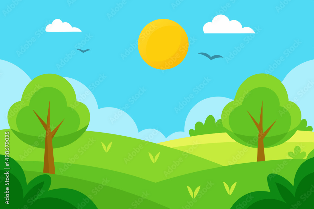 Obraz premium summer landscape with trees