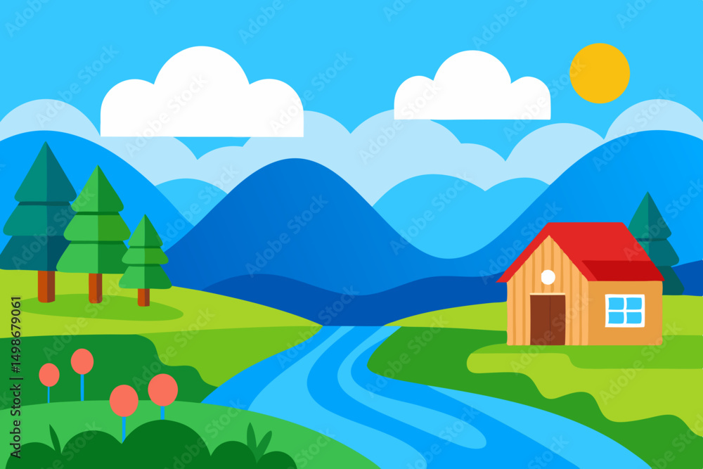 landscape with house landscape with house
