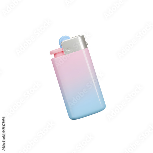Pastel gradient lighter with a flip-top cap and a small blister pack on the side