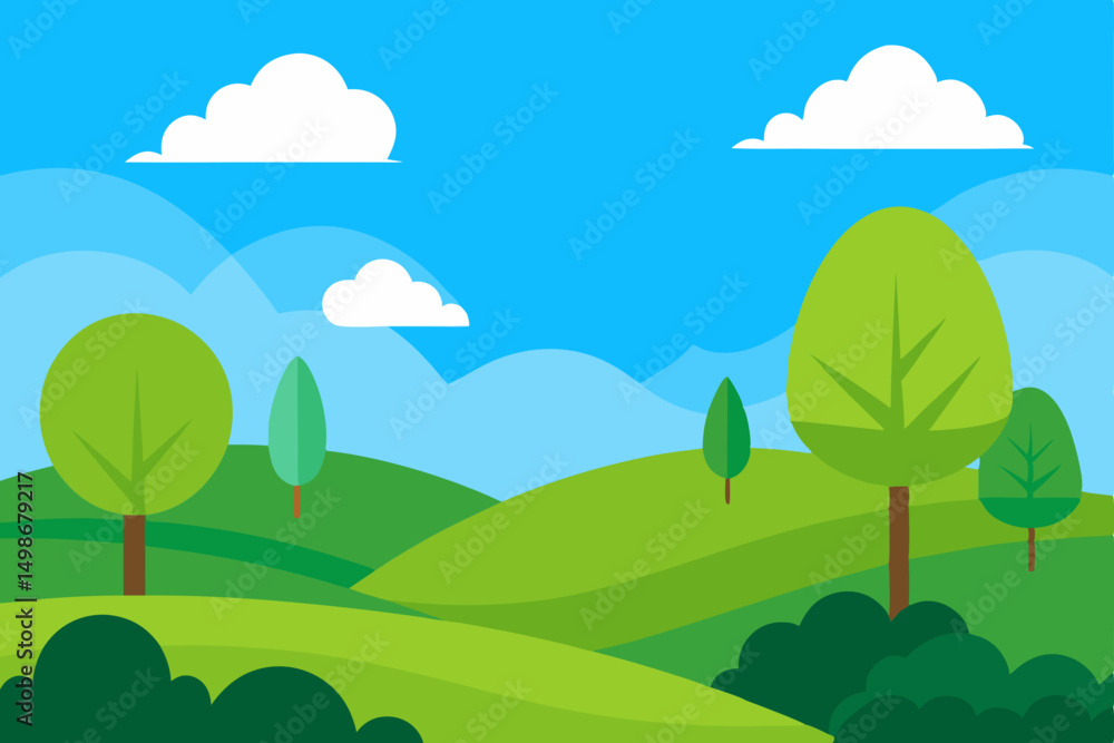 Obraz premium landscape with trees and mountains