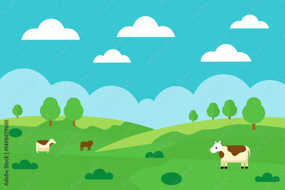 landscape with cows landscape with cows