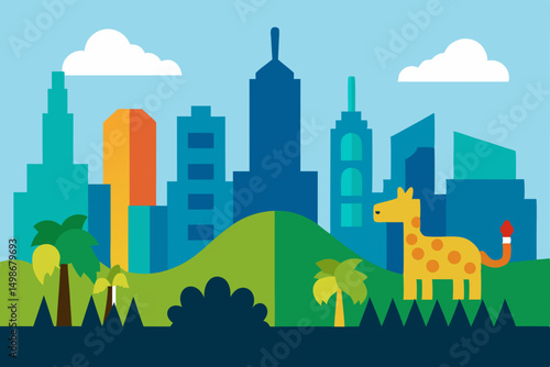 landscape with city