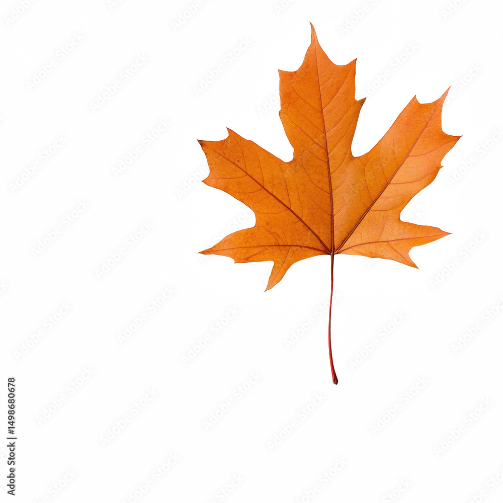 Fototapeta premium A close-up of a vibrant orange maple leaf showcasing autumn beauty.