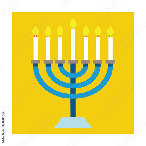 Vector illustration of a modern menorah celebrating the jewish festival of hanukkah
