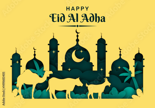 Happy Eid al-Adha Greeting Card Design