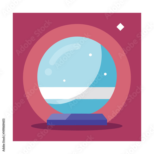 Crystal ball illustration representing future predictions and spiritual guidance in a modern flat design