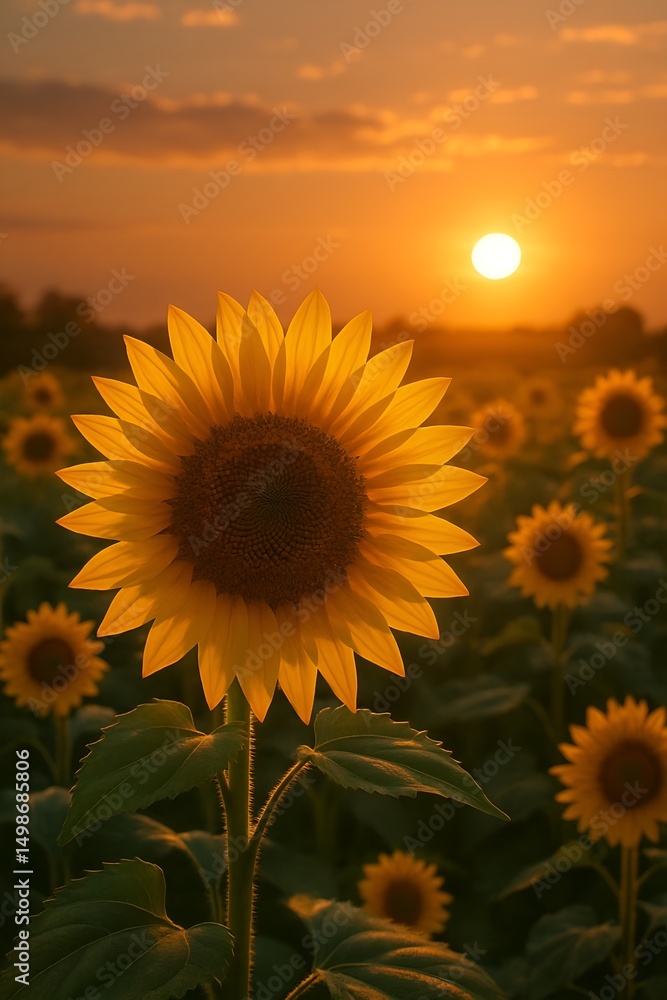 Obraz premium sunflower in the field background