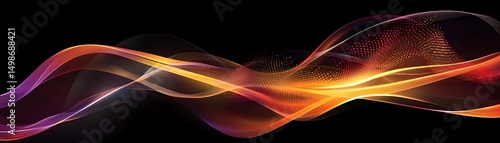 Wallpaper Mural Abstract design with vibrant, flowing lines and glowing dots. Torontodigital.ca