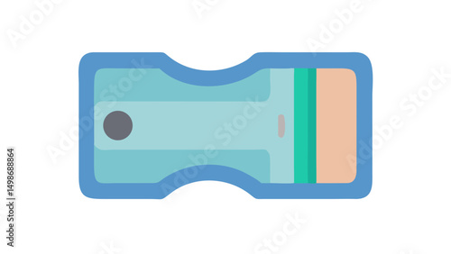 Flat Design Pencil Sharpener Icon Illustration