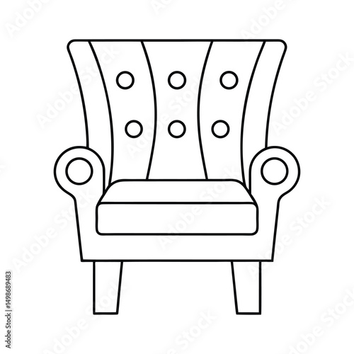Classic Armchair Line Art Illustration