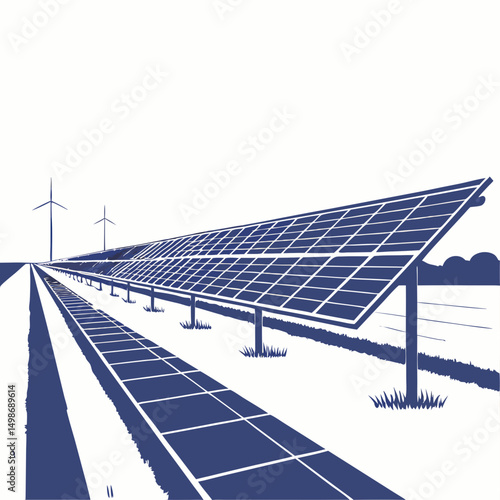 solar panels vector image