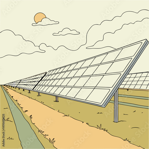 solar panels vector image