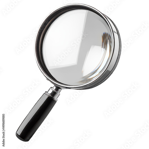 Magnifying Glass on Black Background on transparent background