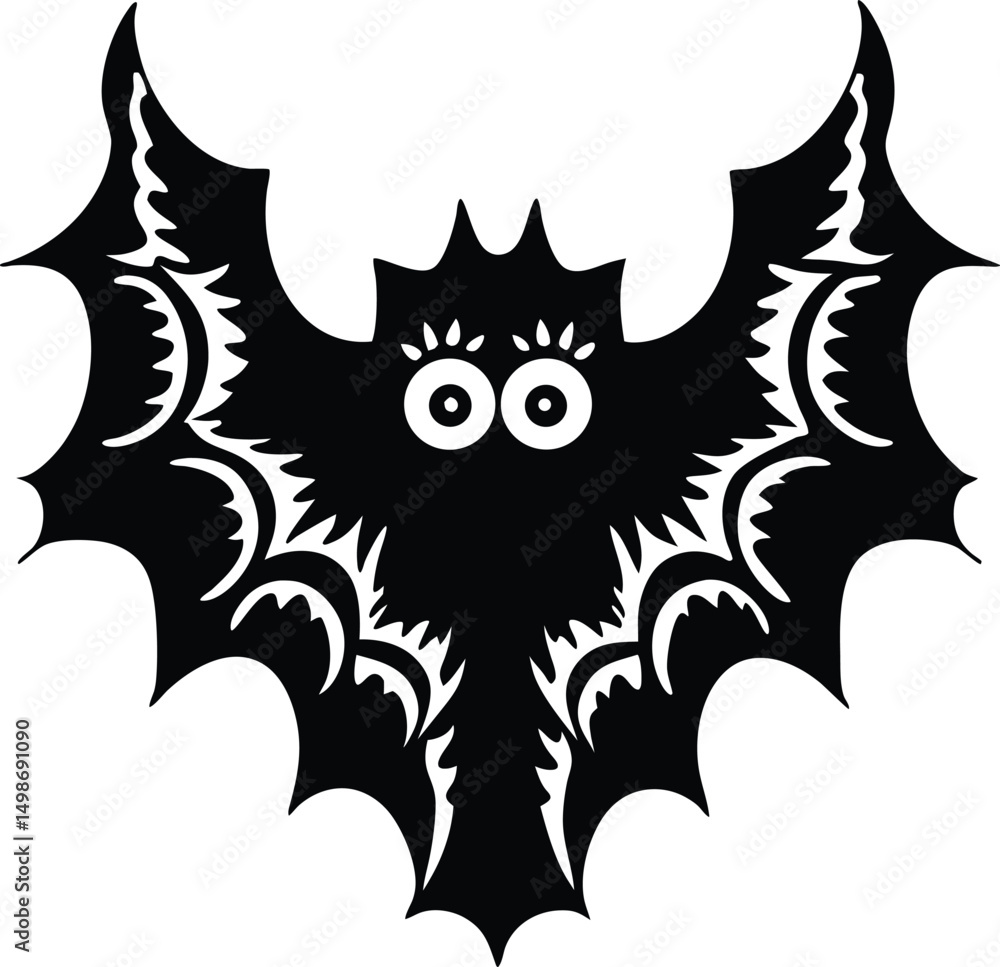 Cute Cartoon Bat Halloween Design Element Illustration Cute Cartoon Bat Halloween Design Element Illustration