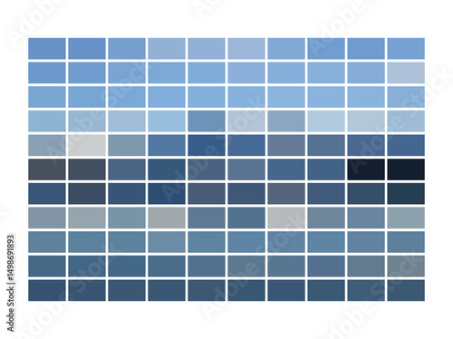  Grid of blue gradient color swatches ranging from light to dark tones, ideal for design, branding, web, and print color palette reference.