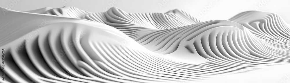 Naklejka premium Abstract monochrome undulating forms.