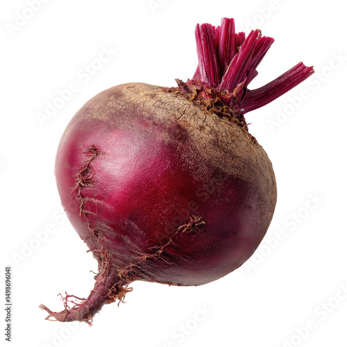 Fresh red beetroot vegetable single isolated transparent background healthy food ingredient