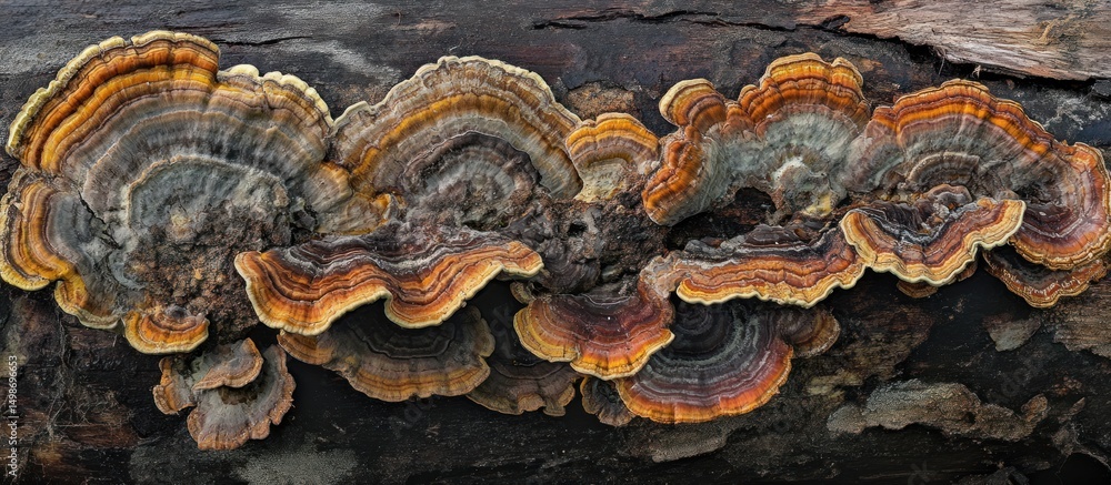 Obraz premium Fungi on a Log