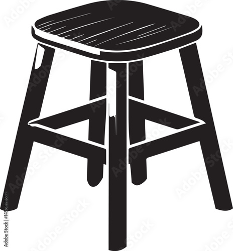 Modern Stool Design Vector" A stylish wooden stool design, carefully crafted to provide a realistic and detailed look. ideal for architectural visualization, product designs, and marketing materials.