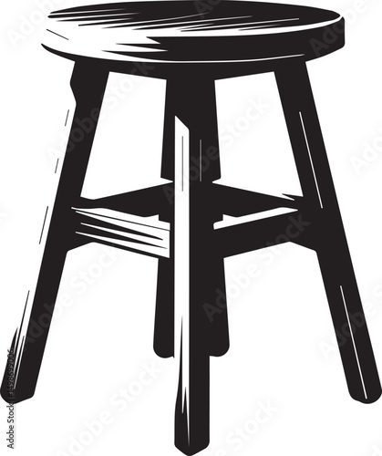 Modern Stool Design Vector" A stylish wooden stool design, carefully crafted to provide a realistic and detailed look. ideal for architectural visualization, product designs, and marketing materials.