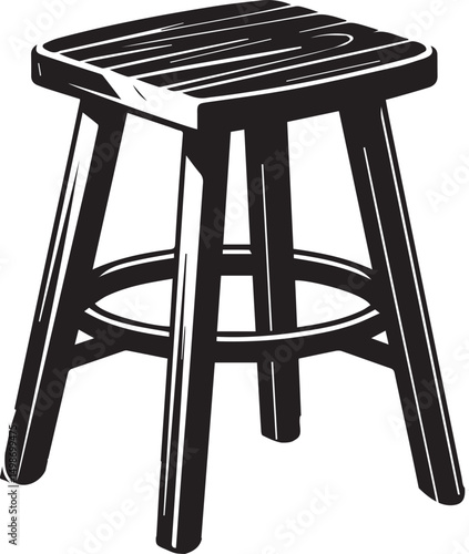Modern Stool Design Vector" A stylish wooden stool design, carefully crafted to provide a realistic and detailed look. ideal for architectural visualization, product designs, and marketing materials.