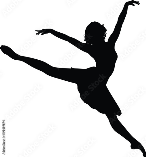 Silhouette of a Ballerina in a graceful leap