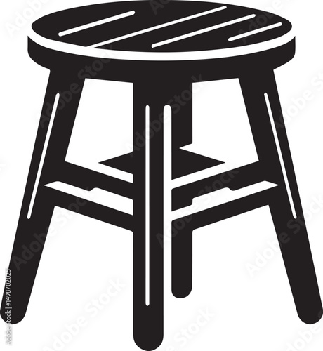 Modern Stool Design Vector" A stylish wooden stool design, carefully crafted to provide a realistic and detailed look. ideal for architectural visualization, product designs, and marketing materials.