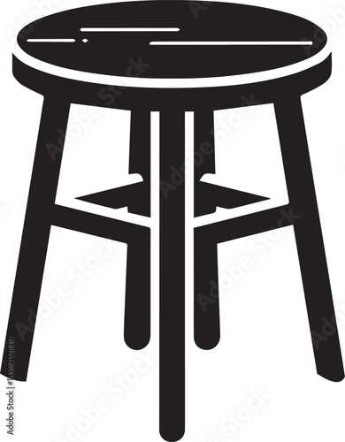Modern Stool Design Vector" A stylish wooden stool design, carefully crafted to provide a realistic and detailed look. ideal for architectural visualization, product designs, and marketing materials.