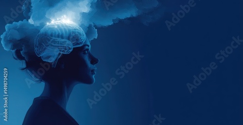 Woman brain cloud