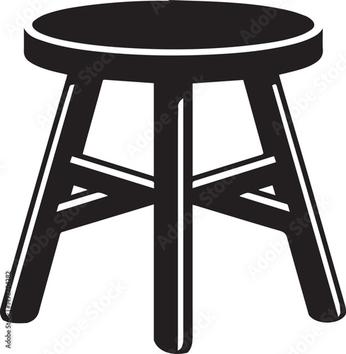 Modern Stool Design Vector" A stylish wooden stool design, carefully crafted to provide a realistic and detailed look. ideal for architectural visualization, product designs, and marketing materials.