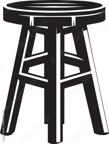 Modern Stool Design Vector" A stylish wooden stool design, carefully crafted to provide a realistic and detailed look. ideal for architectural visualization, product designs, and marketing materials.