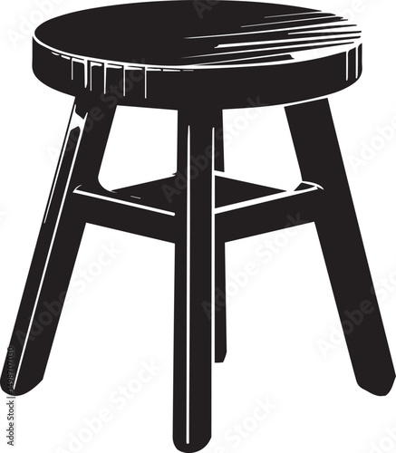 Modern Stool Design Vector" A stylish wooden stool design, carefully crafted to provide a realistic and detailed look. ideal for architectural visualization, product designs, and marketing materials.