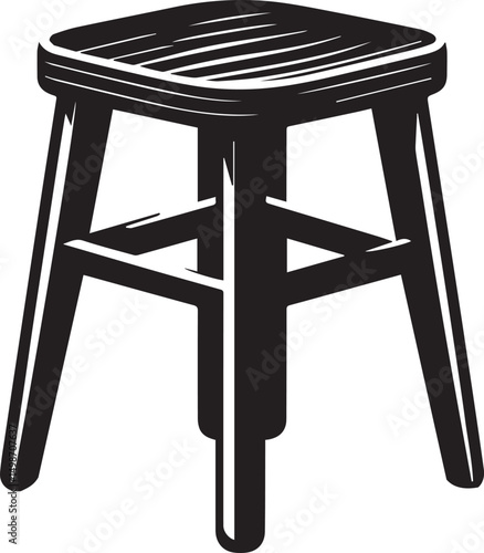 Modern Stool Design Vector" A stylish wooden stool design, carefully crafted to provide a realistic and detailed look. ideal for architectural visualization, product designs, and marketing materials.