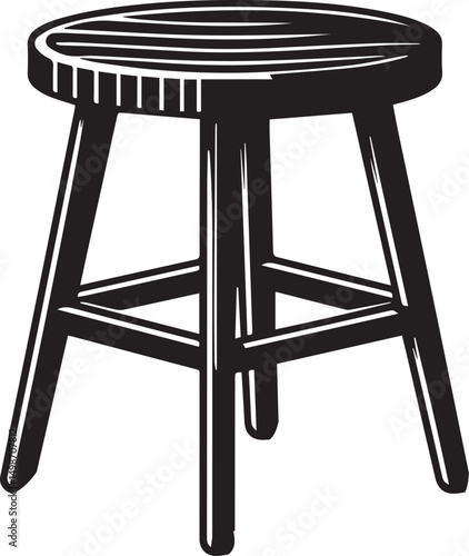 Modern Stool Design Vector" A stylish wooden stool design, carefully crafted to provide a realistic and detailed look. ideal for architectural visualization, product designs, and marketing materials.
